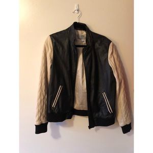Bomber style leather jacket